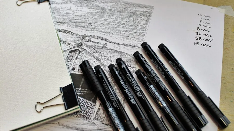 Artist carefully preserving finished sketches in quality sketchbook for long-term storage