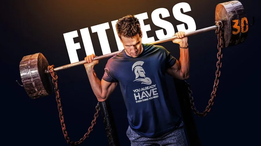 Athlete performing dynamic barbell exercise in gym setting with focus on equipment movement and form