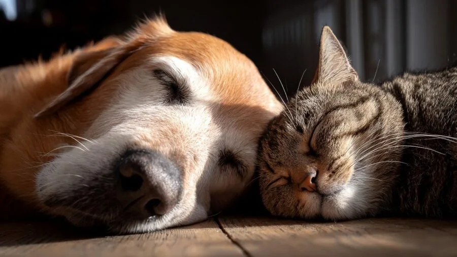 Calm cat resting peacefully indoors in a serene home environment