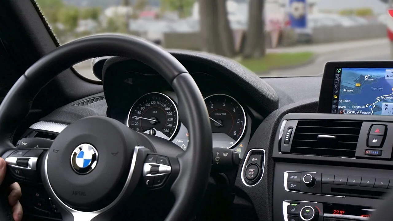 Car stereo with display screen installed in vehicle dashboard