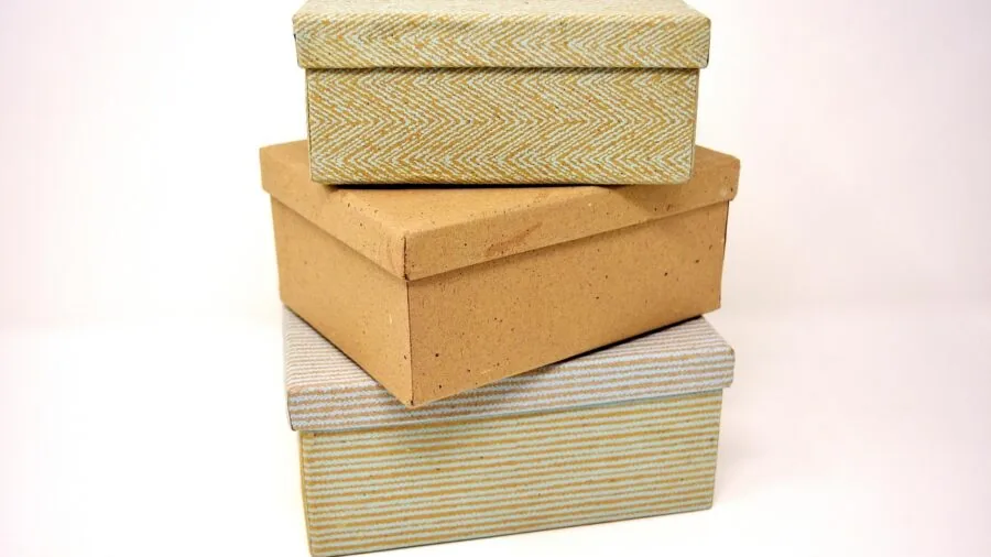 Cat interacting with worn cardboard scratching material with visible debris and dust particles