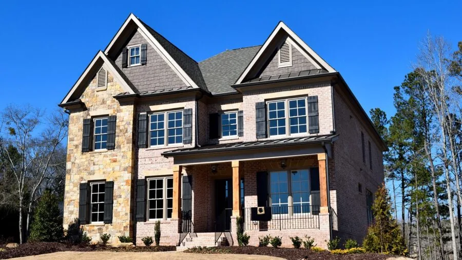 Contemporary home entrance with weathered door frame showing outdoor durability and exposure to elements