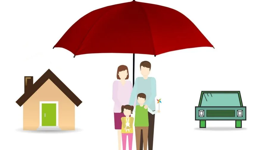 Family enjoying outdoor time together in nature, parents protecting children from insects