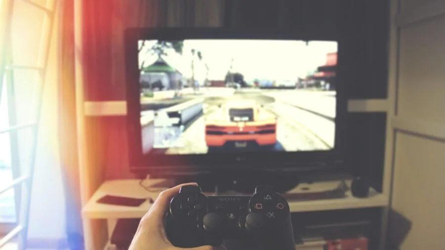 Frustrated gamer experiencing controller drift during gameplay session