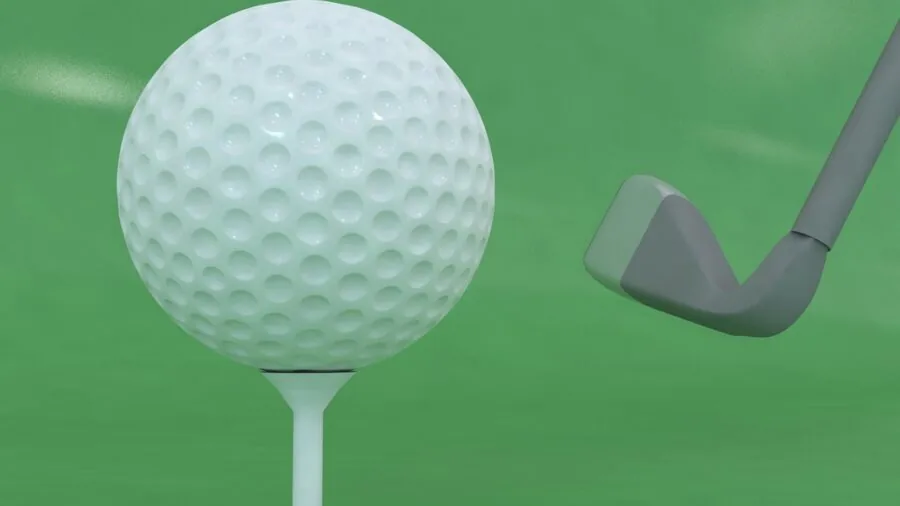 Golfer examining golf club shaft and grip in natural outdoor setting