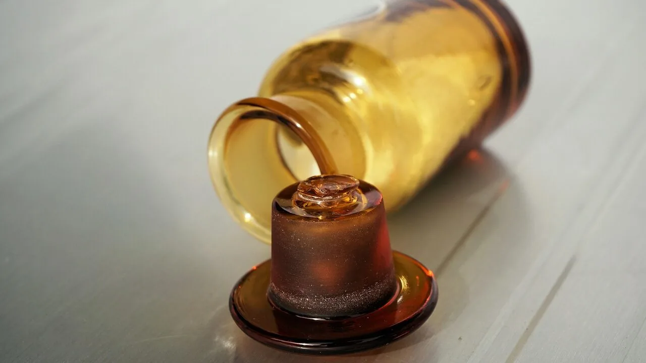Hyaluronic acid serum bottle displayed with dropper against neutral background