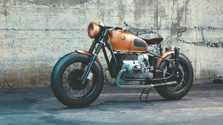 Motorcycle properly secured with tie-down straps on a transport trailer