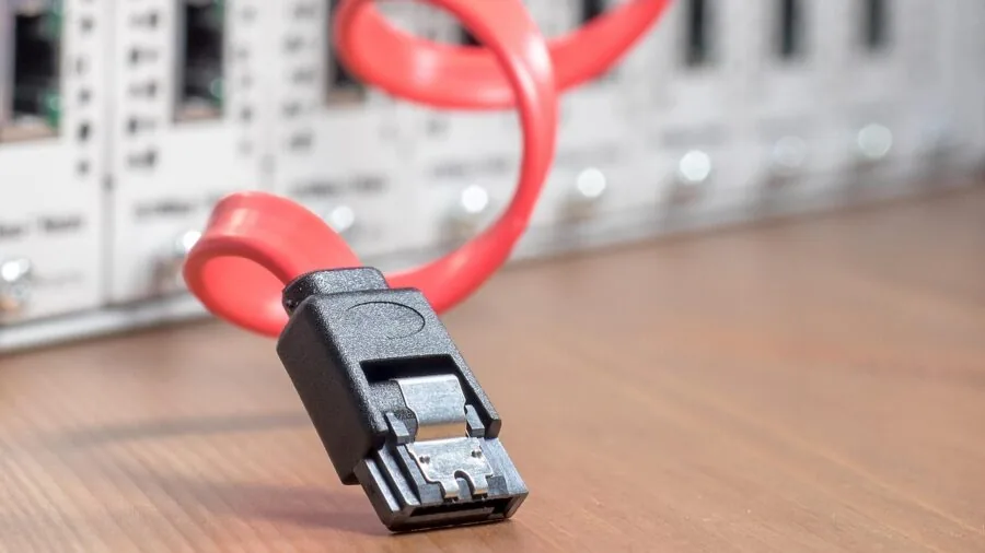 Organized server rack with neatly managed cables in professional data center environment