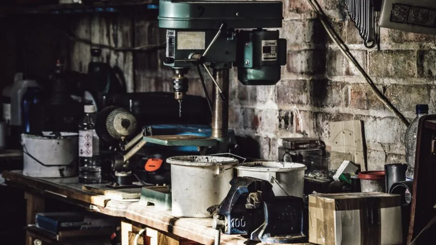 Organized tool storage in a workshop garage with tools neatly arranged for quick access