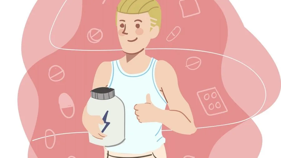 Person carefully examining nutrition label on supplement bottle before workout