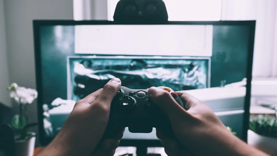 Person enjoying gaming on a living room television with smooth motion graphics displayed