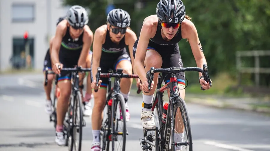 Person exercising with determined focus during high-intensity workout session