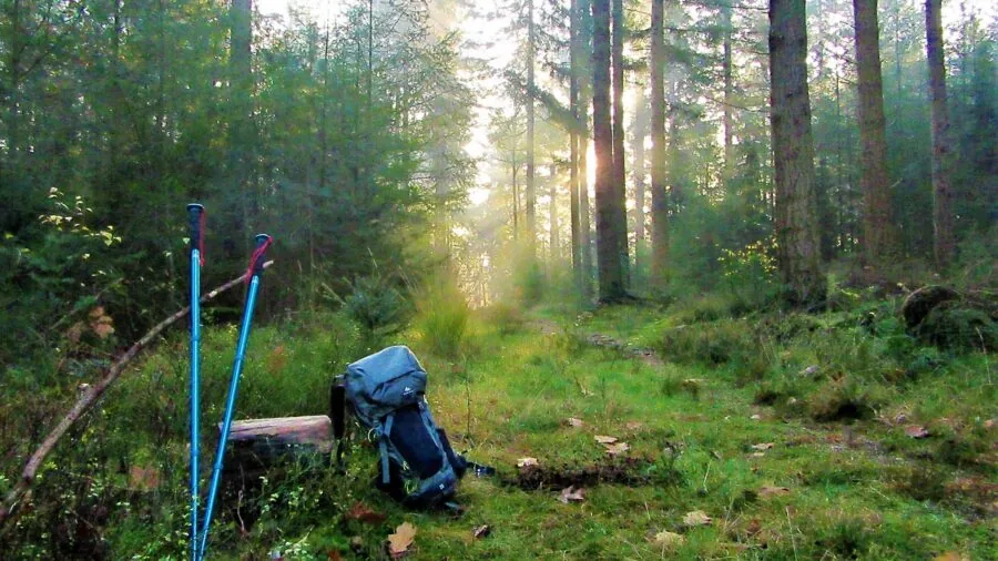 Person fitting hiking boots outdoors to check proper shoe fit and comfort before trail