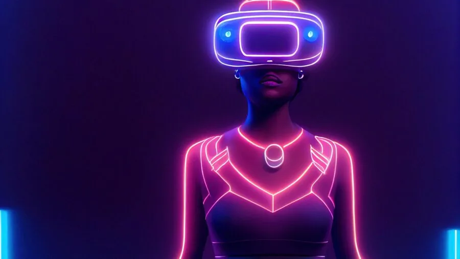Person wearing VR headset during active gaming session with visible perspiration on face