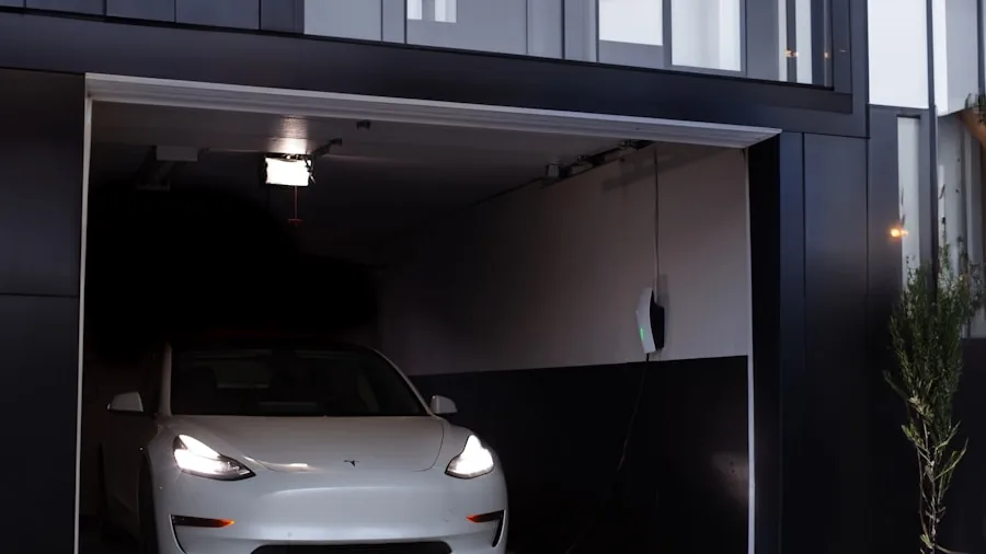 Vehicle stored safely inside a residential garage, demonstrating indoor car protection and storage