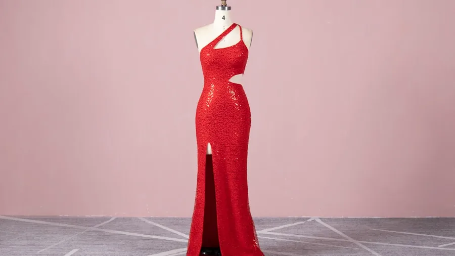 Woman in elegant cocktail dress at sophisticated evening event